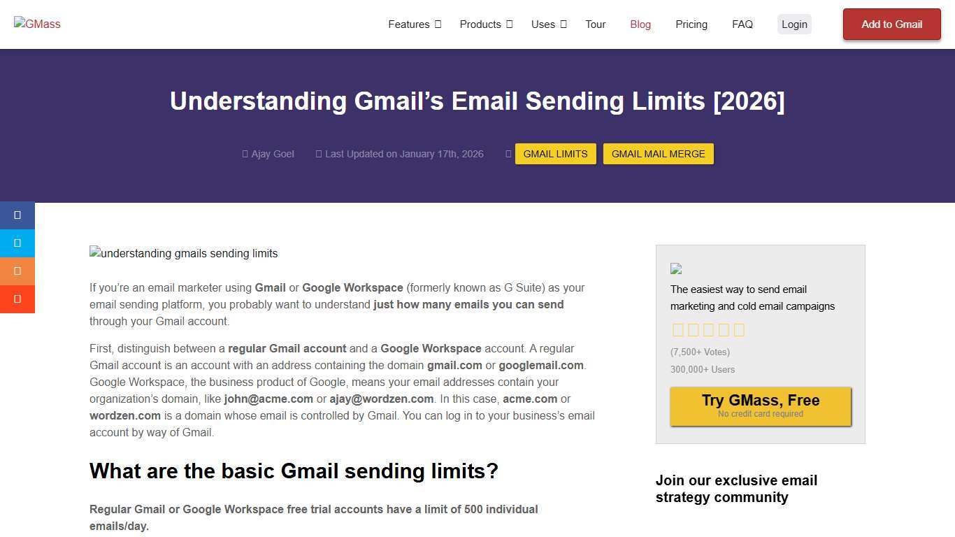 Understanding Gmail's Email Sending Limits [2026]