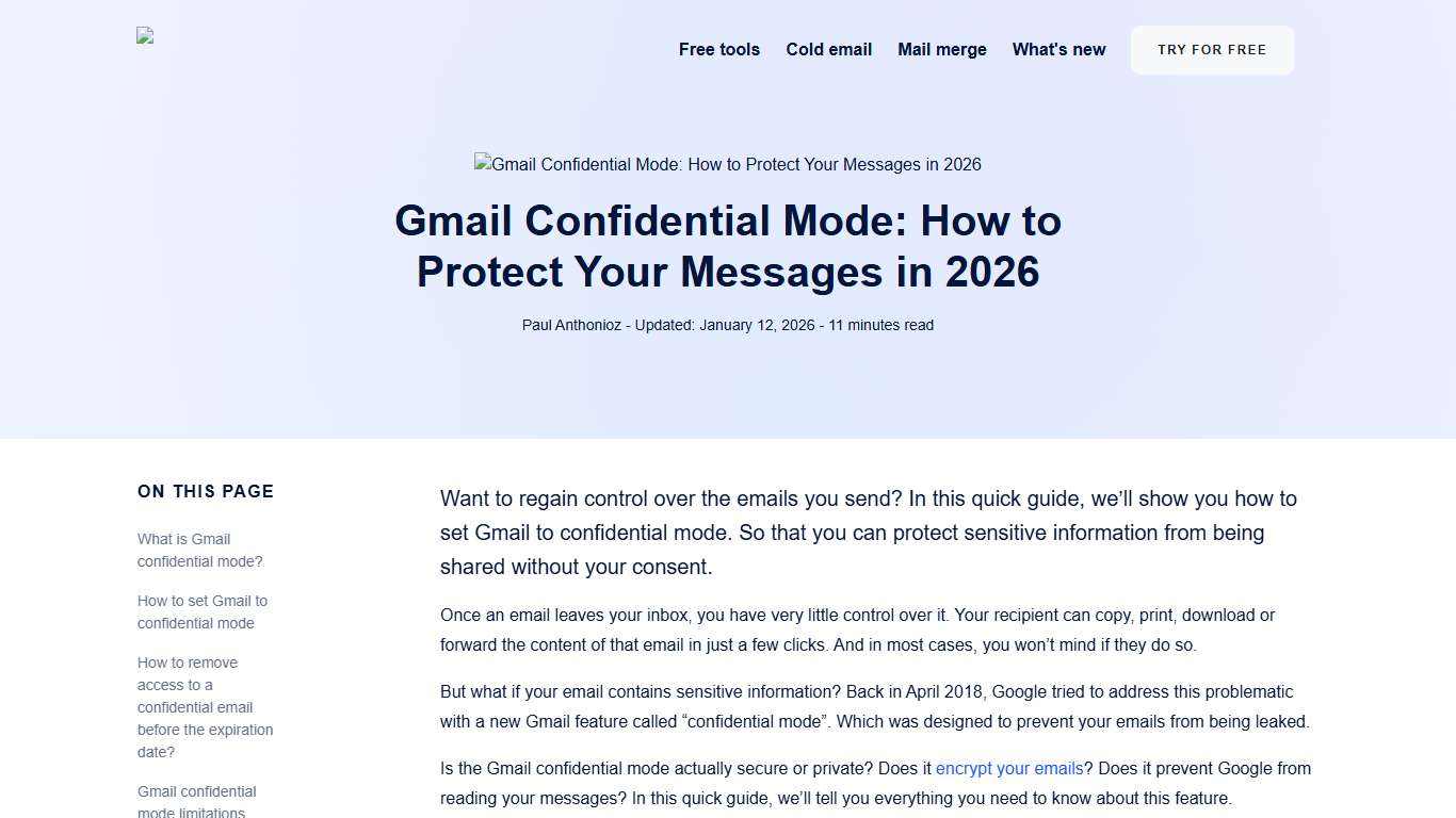 Gmail Confidential Mode: How to Protect Your Messages in 2026