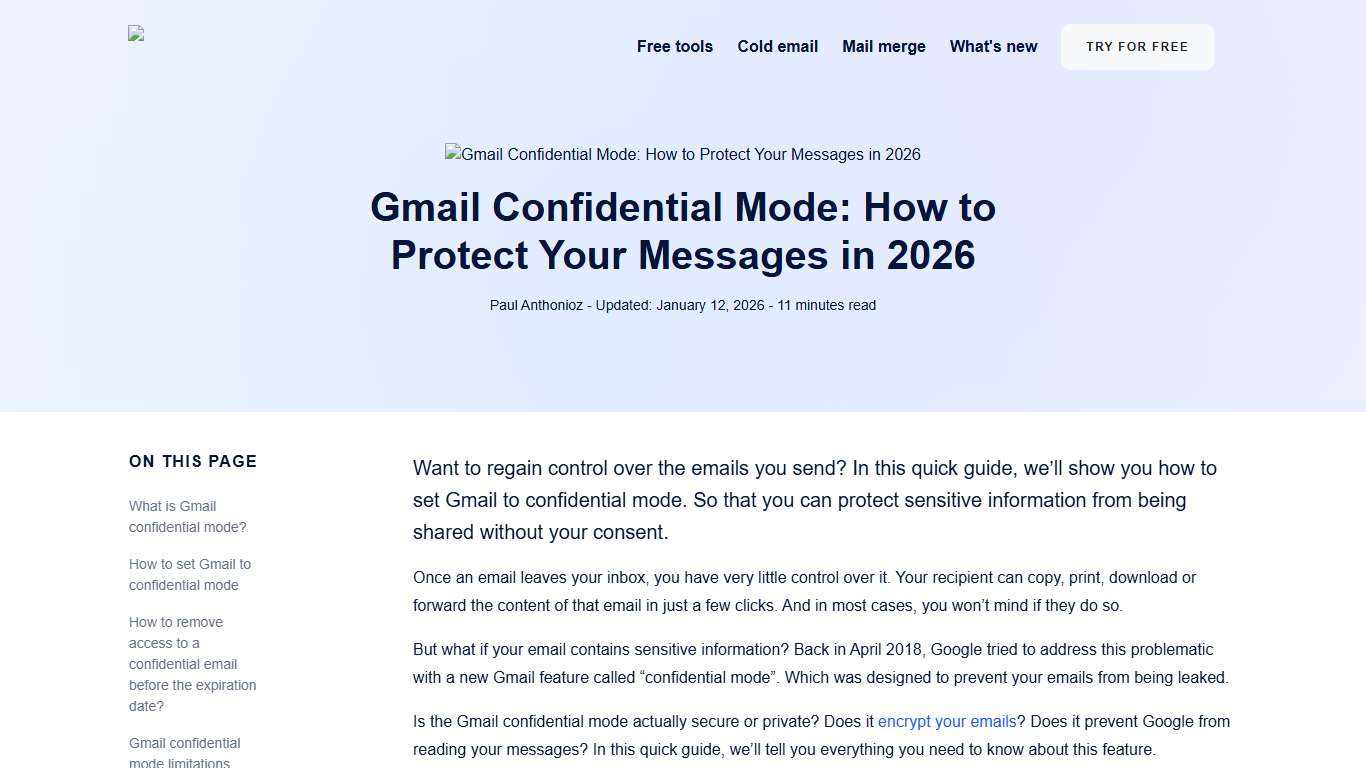 Gmail Confidential Mode: How to Protect Your Messages in 2026